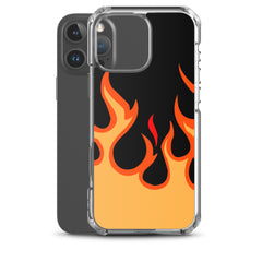 Orange Flames Clear Case