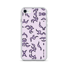 Purple Flame Clear Case