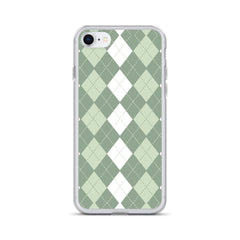 Green Argyle Clear Case