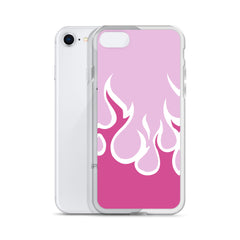 Pink Flames Clear Case