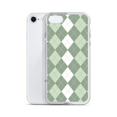 Green Argyle Clear Case