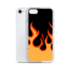 Orange Flames Clear Case