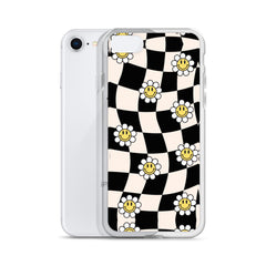 Checkered Smiling Daisies Clear Case