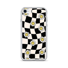 Checkered Smiling Daisies Clear Case