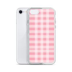 Pink Plaid Clear Case