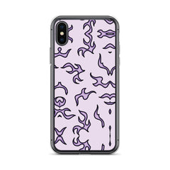 Purple Flame Clear Case