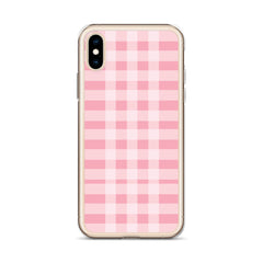 Pink Plaid Clear Case