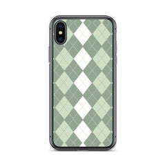 Green Argyle Clear Case