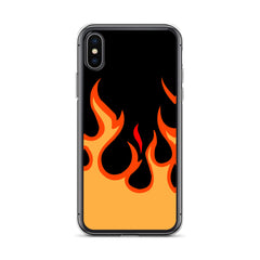 Orange Flames Clear Case