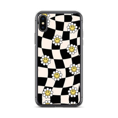 Checkered Smiling Daisies Clear Case