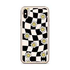 Checkered Smiling Daisies Clear Case