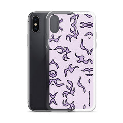 Purple Flame Clear Case