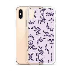 Purple Flame Clear Case