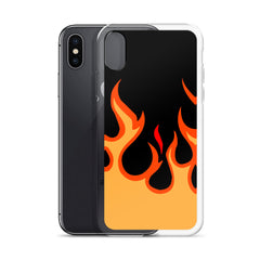 Orange Flames Clear Case