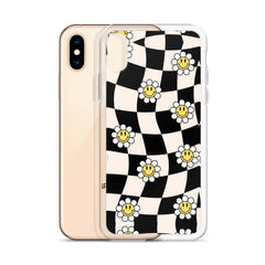 Checkered Smiling Daisies Clear Case