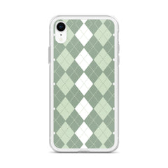 Green Argyle Clear Case