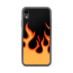 Orange Flames Clear Case