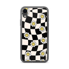 Checkered Smiling Daisies Clear Case