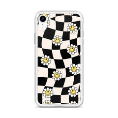 Checkered Smiling Daisies Clear Case