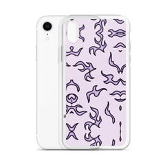 Purple Flame Clear Case