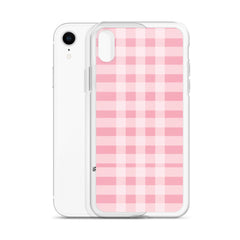 Pink Plaid Clear Case