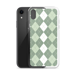 Green Argyle Clear Case