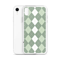 Green Argyle Clear Case