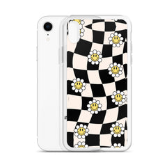 Checkered Smiling Daisies Clear Case