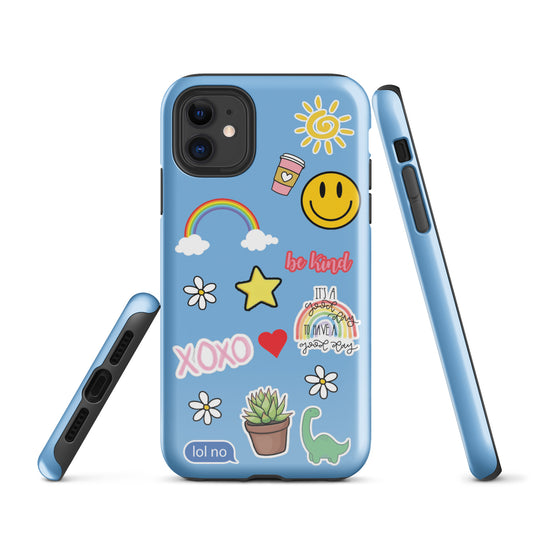 Blue Cute Stickers Tough Case