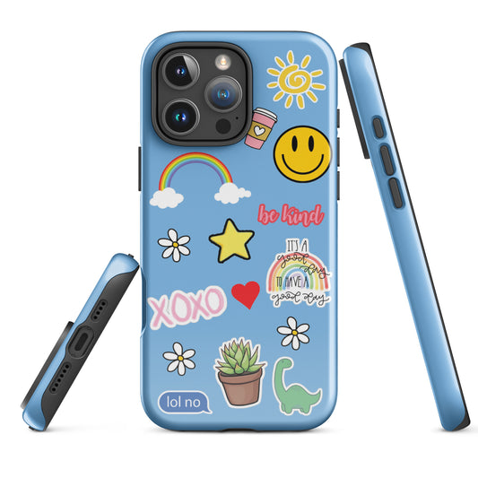 Blue Cute Stickers Tough Case